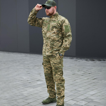 Чоловічий Костюм ріп-стоп Кітель з липучками під шеврони + Штани / Зносостійка Форма піксель розмір 2XL