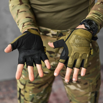 Безпалі рукавиці Mechanix M-Pact Fingerless із захисними накладками койот розмір XL