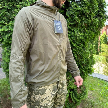 Летняя Мужская Куртка Lava с капюшоном / Легкая Ветровка олива размер S