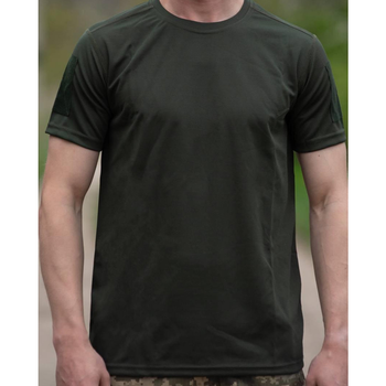 Чоловіча футболка R&M Coolmax з липучками для шевронів олива розмір XS