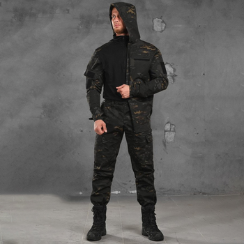Чоловіча Форма ріп-стоп Poseidon 3в1 Куртка + Штани + Убакс чорний мультикам розмір L