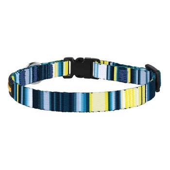 Ошейник для Кошек BronzeDog Urban West Нейлоновый с Пластиковой Пряжкой и Колокольчиком Синий