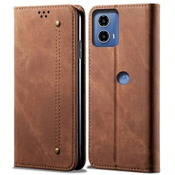 Чохол-книжка з кишеньками UniCase Jeans Wallet для Motorola Moto G24 Power - Coffee
