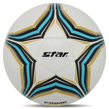Мяч футбольный STAR PRIME GOLD SB5385H №5 PU Белый-голубой
