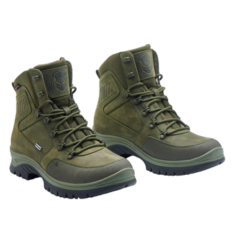 Берці демісезонні тактичні черевики PAV 505 Harlan олива хакі шкіряні з мембраною Winterfrost 42