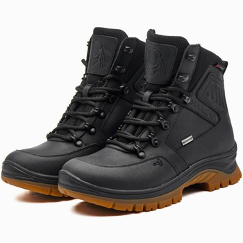 Берці демісезонні тактичні черевики PAV 505 Harlan чорні шкіряні з мембраною Winterfrost 41