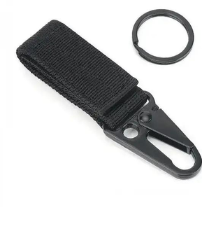 Пряжка карабин с кольцом для ключей фонариков рюкзаков ремней аксессуаров Черный
