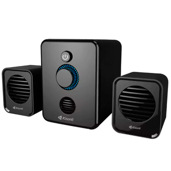 Комп'ютерні колонки Kisonli U-3000, 5W+2x3W, USB2.1/AUX, із сабвуфером RGB LED настільна акустична система Чорний