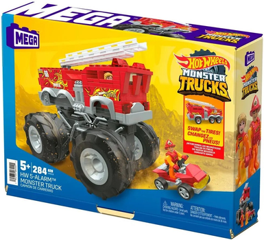 Klocki konstrukcyjne Mattel Mega Construx Hot Wheels 5 Awaryjny monster truck i wóz strażacki 284 elementy (194735064441)