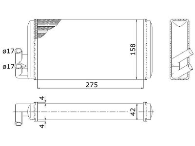 Радіатор печі STARLINE AI6052 Audi A6, 100 443819031C, 443819031B, 443819030