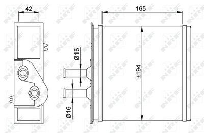 Радиатор печки NRF 53204 Fiat Punto 46721212, 46722095, 46721123