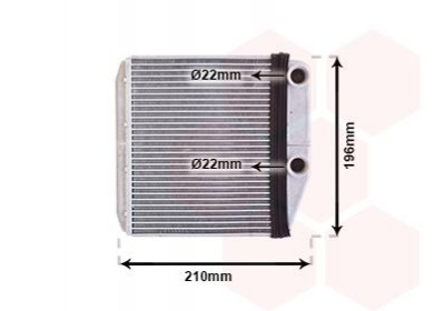 Радіатор грубки Van Wezel 09006314 Fiat Punto, Tipo, Grande Punto; Opel CORSA; Citroen Nemo; Peugeot Bipper