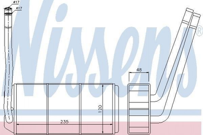 Радіатор пічки NISSENS 73001 Land Rover Freelander JEF500010, JEF000050, JEF100280