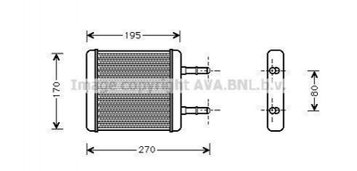 Радіатор грубки AVA COOLING HY6061 Hyundai Accent, Lantra, Coupe, Getz 9722122000, 9722122001