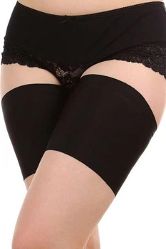 Бандалетки женские на бедра от натирания гладкие BANDELETTES LACE&SATIN STYLE SHATO XL Черный