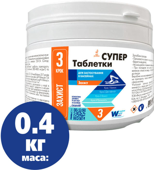 Дезінфікуючий засіб Water World Window Супер 9 в 1 Хлор тривалої дії 0.4 кг (4820062880367)