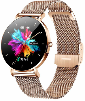 Smartwatch Manta Alexa Złoty + Pasek różowy (SWU501GD)