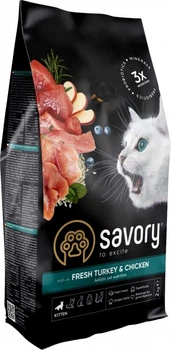 Сухий корм для кошенят Savory Kitten Chicken With Fresh Turkey з індичкою та куркою 400 г