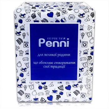 Салфетки бумажные PENNI 1 Слой Белые 500 шт