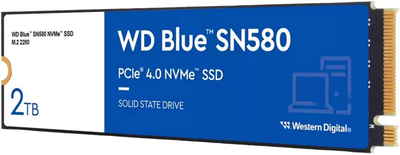 SSD диск Western Digital Blue SN580 2TB M.2 2280 NVMe PCIe 4.0 x4 3D NAND TLC (WDS200T3B0E)