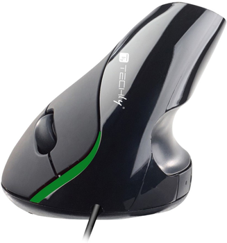 Mysz TECHly Ergonomic Vertical Mouse USB Czarna (8059018360806)