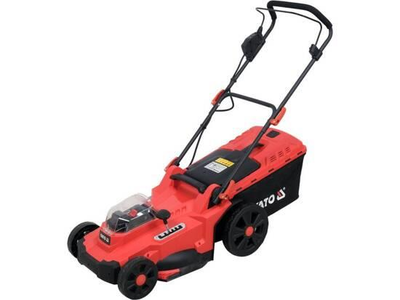 Аккумуляторная газонокосилка YATO YT-85224: 2х Li-Ion 18В 4 Ач, Ø=43 см h=25-75, 50л