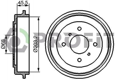 Тормозной барабан PROFIT 50200059 Nissan Primera 4320697J10