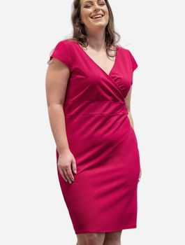 Sukienka ołówkowa damska Plus Size Karko SA259 50-52 Różowa (5903676029458)