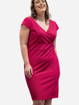 Sukienka ołówkowa damska Plus Size Karko SA259 54-56 Różowa (5903676029465)