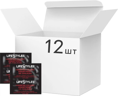 Презервативи LifeStyles Assorted Colors Різнокольорові 12 шт (ROZ6400230477)