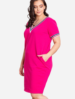 Плаття-футболка міді літнє жіноче Karko SA247 54-56 Рожеве (5903676019800)