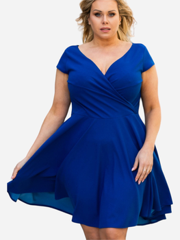 Плаття на запах коротке літнє жіноче Karko SB146 46-48 Синє (5903676065456)