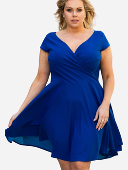 Sukienka kopertowa damska Plus Size Karko SB146 46-48 Niebieska (5903676065456)