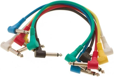 Інструментальний патч-кабель для гітарних педалей RockCable Patch Cable, Multi-Color, 15 cm (6pcs)