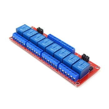 Релейный модуль 8-канальный с оптопарой (низкий/высокий уровень) - 5 В ArduinoKit