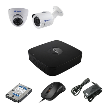 EvoVizion 1DOME-1OUT-240-LITE + HDD 1 Тб Комплект видеонаблюдения на 2 камеры