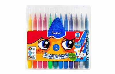 Фломастери-пензлики Marco Super Washable 12 кол.