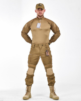 Тактический штурмовой костюм с наколенниками штаны+убакс L койот (87075)