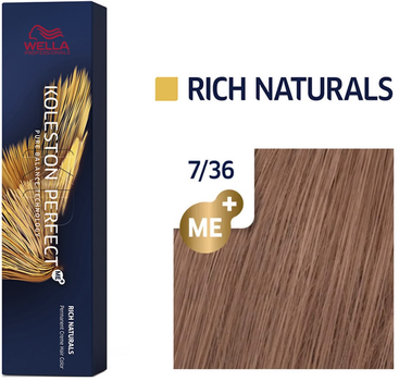 Farba do włosów Wella Professionals Koleston Perfect ME+ Rich Naturals 7.36 Medium Golden Violet Blonde 60 ml (4064666325781)