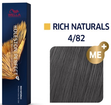 Стійка фарба для волосся Wella Professionals Koleston Perfect ME+ Pure Naturals 4.82 Medium Chestnut Pearl Matte 60 мл (4064666585062)
