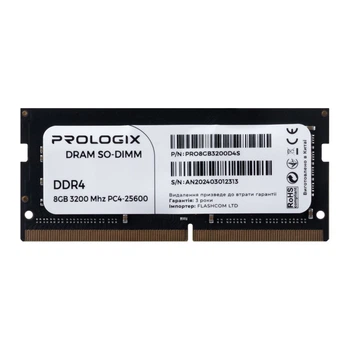 Модуль пам`ятi Prologix SO-DIMM 8GB/3200 DDR4 (PRO8GB3200D4S)