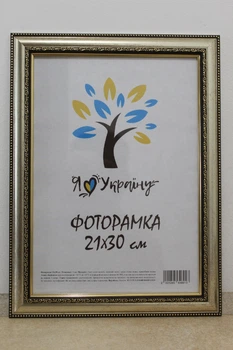 Фоторамка 21Х30, (А4), серебряный с обрамлением, 3017-036S, ОРГСТЕКЛО + ДВП