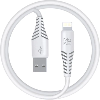 Кабель MAKE USB to Lightning 2.4A 1 м PVC White (MCB-LP1WH)