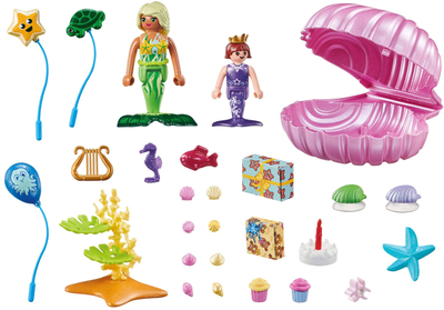 Zestaw figurek Playmobil Princess Magic Mermaid Birthday z akcesoriami 43 elementy (4008789714466)