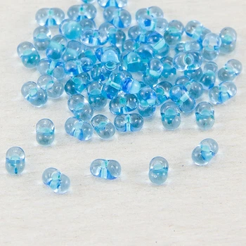 Бисер Preciosa FARFALLE 61053, Прозрачный Окраска из Середины CTC, 3.2x6.5мм, Голубой, 50 г