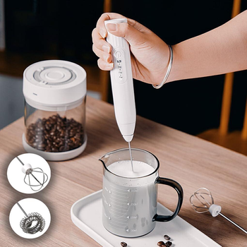 Капучинатор ручной аккумуляторный Whisk Eggbeater USB Белый миксер-вспениватель (1010516-White)