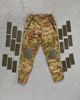 Тактические штаны с кевларовыми вставками и наколенниками 2XL мультикам (87105)
