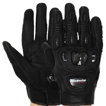 Моторукавички MAD R Pro (шкіра, super fabric, поліестер, розмір L, Чорний) (MT-22_Чорний_L)