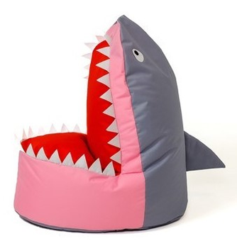 Крісло-мішок Go Gift Shark XXL 100x60 см сіро-рожеве (5905359298021)