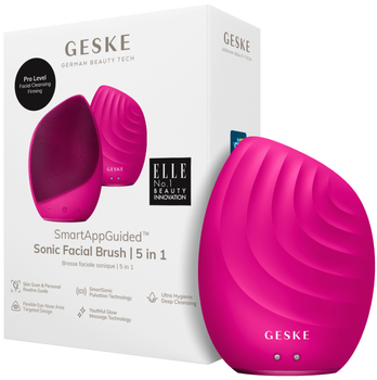 Электронная звуковая щетка для лица GESKE Sonic Facial Brush 5 в 1 сиреневый